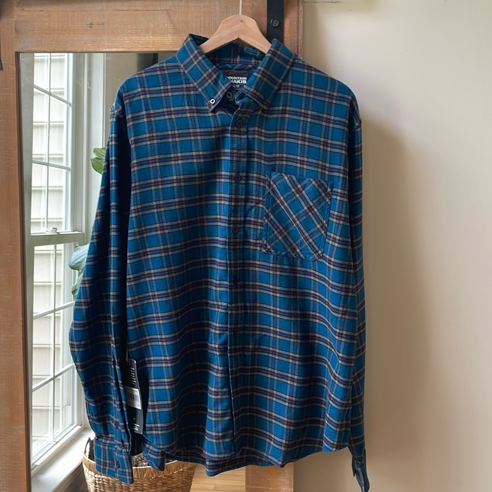 NWT Mountain Khakis Downtown Flannel Shirt Size L